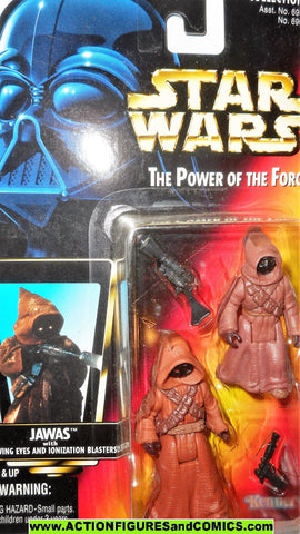 star wars action figures JAWAS JAWA red orange card power of the force 1996 moc