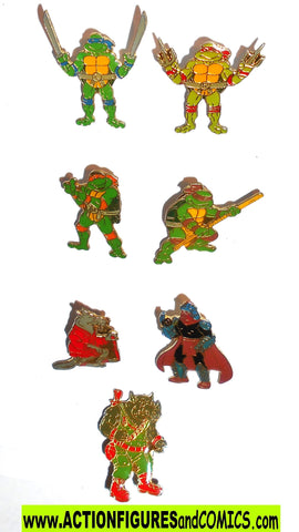 teenage mutant ninja turtles 1989 set pins label mirage x 7 lot