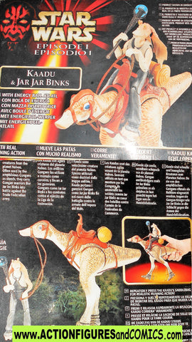 star wars action figures KAADU Jar Jar Binks MULTI LINGUAL 1999 moc mib