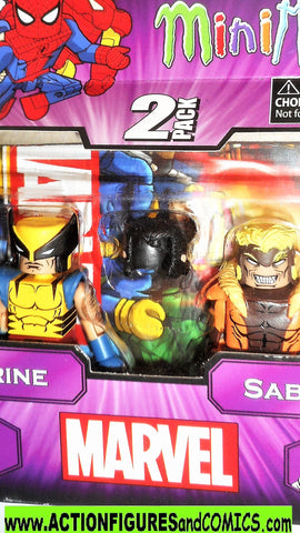 minimates WOLVERINE SABRETOOTH x-men marvel universe moc  mib