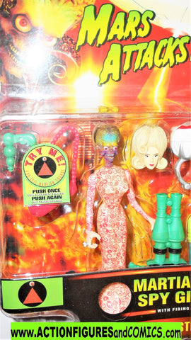 Mars Attacks MARTIAN SPY GIRL green gun 1996 Trendmasters movie moc