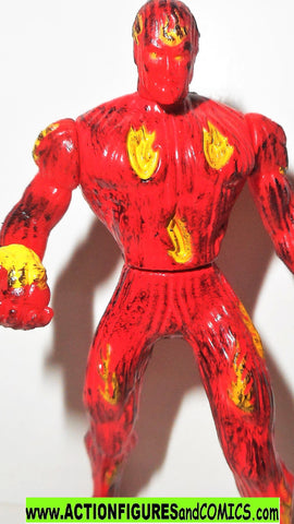 Marvel die cast HUMAN TORCH poseable metal 1995 toybiz FF universe