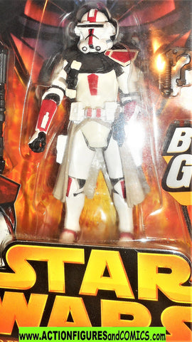 star wars action figures CLONE TROOPER COMMANDER red 2005 revenge of the sith moc