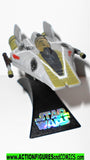 star wars titanium A-WING fighter green 2006 complete kashyyyk