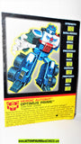 Transformers machine wars OPTIMUS PRIME tech specs file card 1998