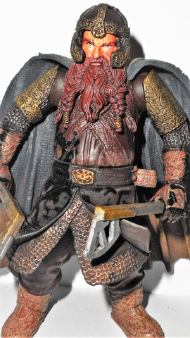 Lord of the Rings GIMLI axe throwing action toybiz complete hobbit