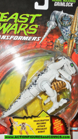 Transformers beast wars GRIMLOCK 1997 white dinobot velociraptor dinosaur moc