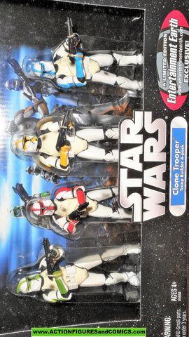 star wars action figures CLONE TROOPER trooper builder 4 pack entertainment earth mib moc