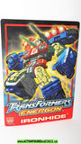 Transformers energon IRONHIDE 2003 trading card tech specs
