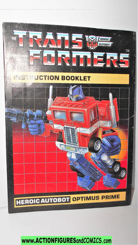 Transformers OPTIMUS PRIME 1984 instructions booklet vintage