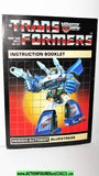 Transformers BLUESTREAK 1984 instruction booklet vintage  g1 1