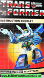 Transformers BLUESTREAK 1984 instruction booklet vintage  g1 1