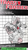 Transformers SLAG 1985 instruction booklet triceratops bi-lingual g1 1