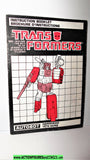 Transformers HARDHEAD 1987 instruction booklet vintage bi-lingual g1 1