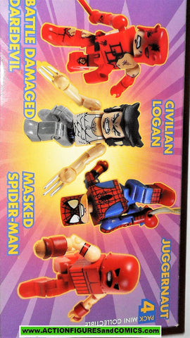 minimates DAREDEVIL LOGAN SPIDER-MAN JUGGERNAUT marvel universe 4 pack moc mib