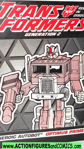 Transformers OPTIMUS PRIME 1992 generation 2 instructions booklet g2 2