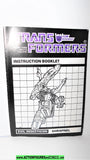 Transformers SHRAPNEL 1985 instructions booklet vintage g1 1