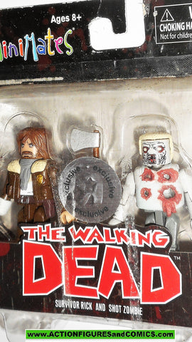 Walking Dead Minimates SURVIVOR RICK SHOT ZOMBIE Toys R Us  MOC