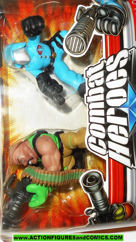 gi joe combat heroes ROADBLOCK vs COBRA COMMANDER 2008 pvc action figures moc