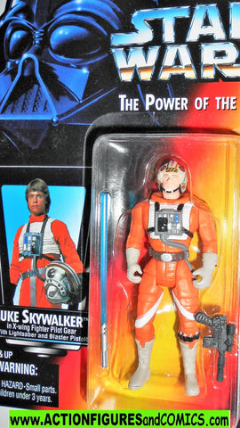 star wars action figures LUKE SKYWALKER X-WING FIGHTER PILOT GEAR power of the force hasbro toys