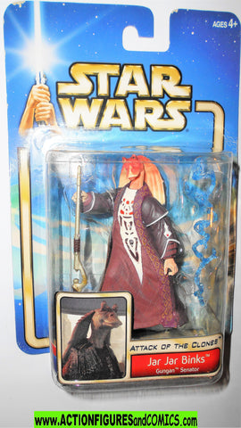 Star wars action figures JAR JAR BINKS 2002 Gungan Senator aotc