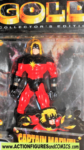Marvel Super Heroes toybiz CAPTAIN MARVEL 1997 GOLD x-men moc