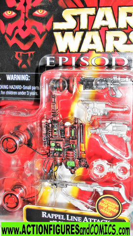 Star wars action figures RAPPEL LINE ATTACK 1999 episode I moc