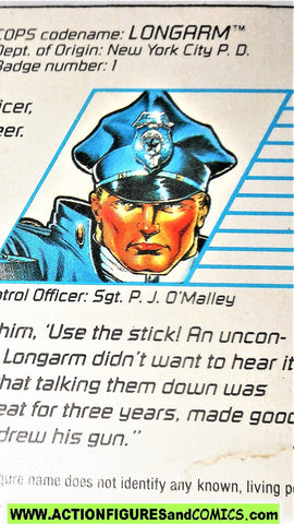 Cops 'n Crooks LONGARM crime files FILE CARD vintage 1988 C.o.p.s.