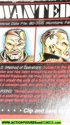 Cops 'n Crooks BULLIT crime files FILE CARD vintage 1989 C.o.p.s. hasbro fc