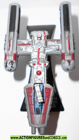 star wars titanium Y-WING silver red raw metal exclusive complete