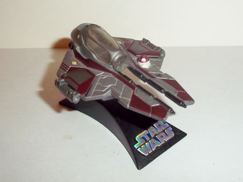 star wars titanium JEDI STARFIGHTER obi wan kenobi marroon red complete