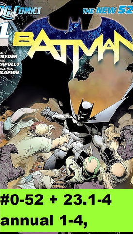 DC comics BATMAN 0, 1 - 52, Annual 1 - 4, 23.1 - 23.4 FULL RUN complete series lot