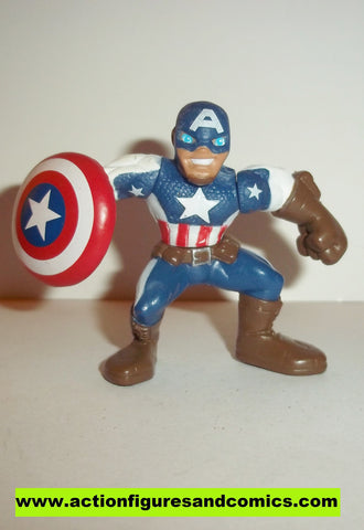 Marvel Super Hero Squad CAPTAIN AMERICA ultimate universe white outer lines pvc action figures