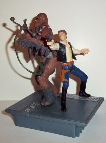 star wars action figures HAN SOLO & CHEWBACCA death star escape power of the jedi 2000 2001 25th anniversary