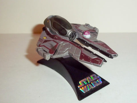 star wars titanium JEDI STARFIGHTER obi wan kenobi's battle damaged maroon complete